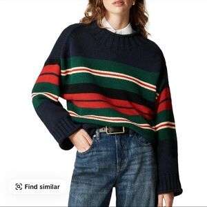 Striped Navy Rollneck Sweater